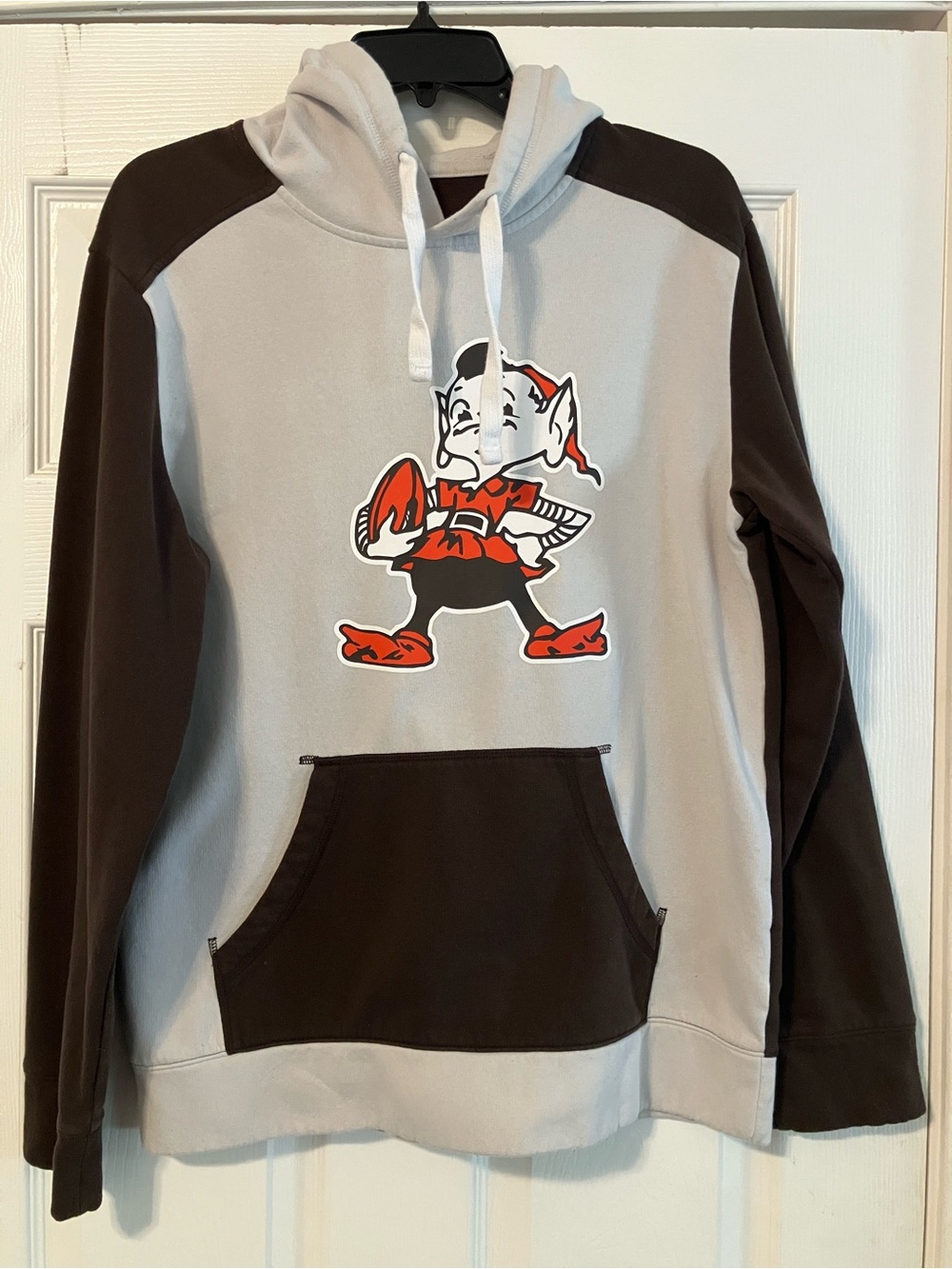 Cleveland Browns NFL Fanatics Brown White Mens Size M Hooded Sweatshirt